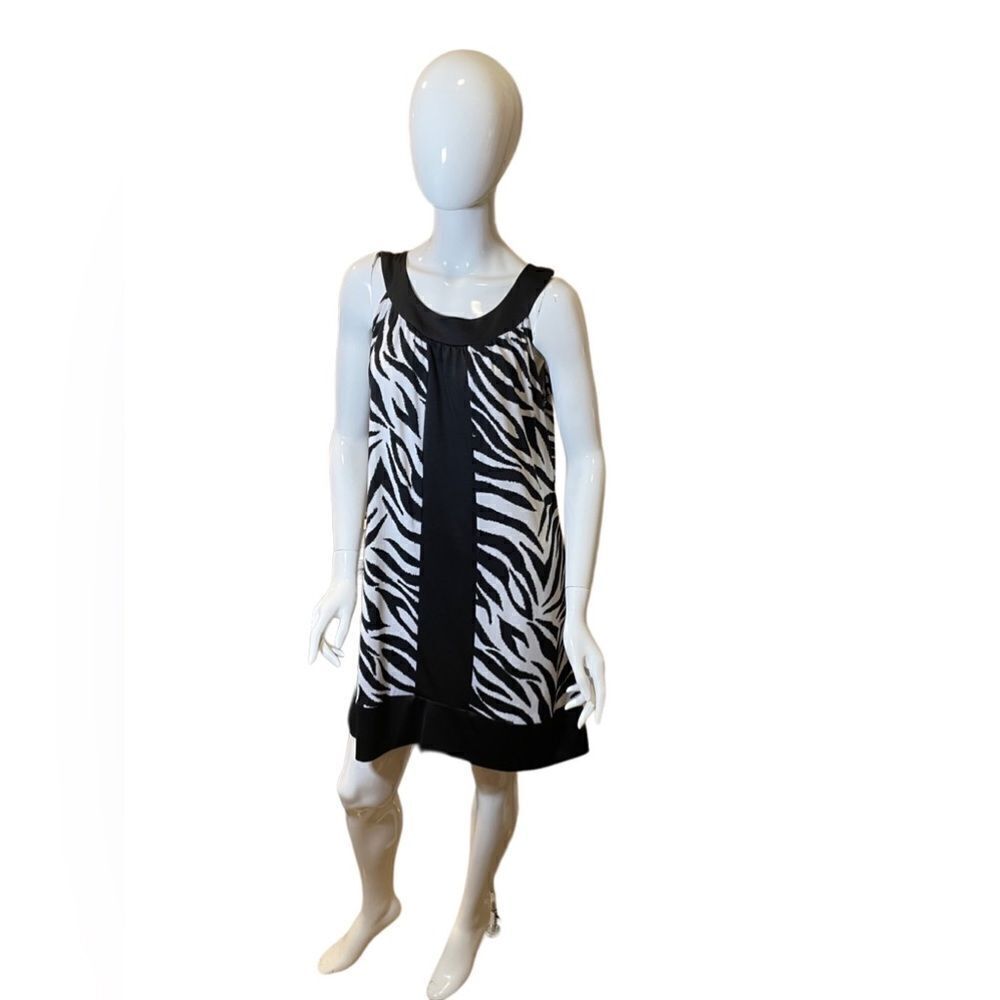 Piper & Blue Zebra Print Dress Black White Size XL
